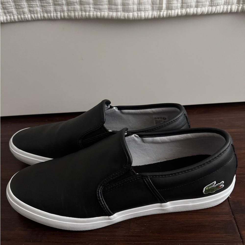Lacoste Men's Black Slip-On Tatalya 11.5 Leather Black, gently used.